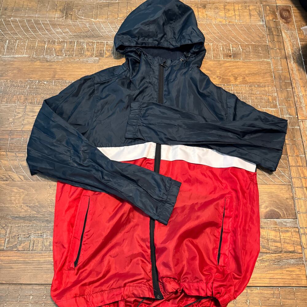 SPACTIVE Colorblock Windbreaker Jacket Size Med Red/Black/White Nylon Outdoors